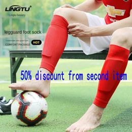 Pression Football Foot Sock Mens Compression Shin Guard Leg Warmer Sports Board Cover Support Bonneterie Calf Chaussettes Hommes 231220