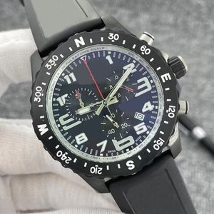 Mooi - 48 mm automatisch herenhorloge met doos roestvrij staal multi -dial waterdichte lumineuze klassieke gulle rubberriem verstelbare horloges grote wijzerplaat bedrijf