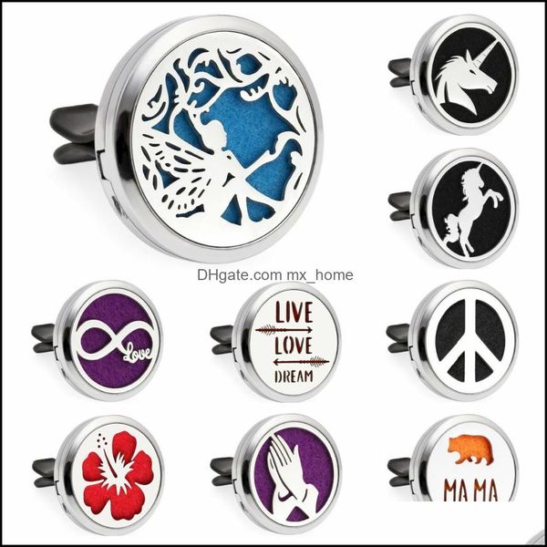 Pretty Angel Lotus Lovely Dog Car Vent Clips Difusor Locket Parfum Aceite esencial por medallón magnético con 10 almohadillas Entrega de entrega 2021 Pluma