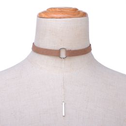 Collier cercle décoratif de la clavicule Fashion Harajuku Collier ras du cou en velours simple