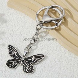 Joli émail porte-clés papillon animaux insecte porte-clés pour femmes filles amitié cadeau sac à main décorations bijoux voiture porte-clés