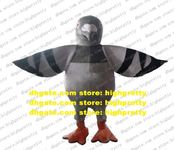 Pretty Grey Pigeon Dove Bird Mascot Costume Mascota Fancy Dress Big Grey Globe Belly Orange Claws Small Round Head No.7731