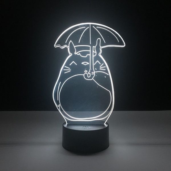 Niños bonitos Led Nightlight Mi vecino Totoro Luz de noche para cuna de bebé Dormitorio Luz Regalo para niños Lámpara de noche Led Totoro Paraguas 201028