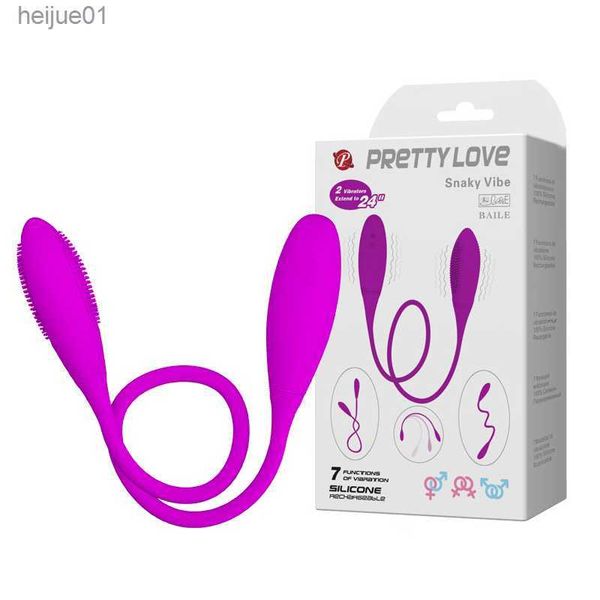 Pretty Love 7 Velocidad Silicona Serpiente Doble Vibración USB Recargable Punto G Vibrador Bullet Productos Adultos del Sexo para Pareja Juguetes L230518