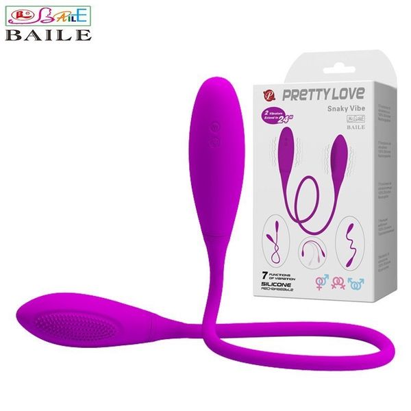 Pretty Love 7 Speed Silicone Super Double Vibrator, Snaky Co-Vibe Rechargeable, stimulateur clitoritaire Toys pour femmes Y19061103