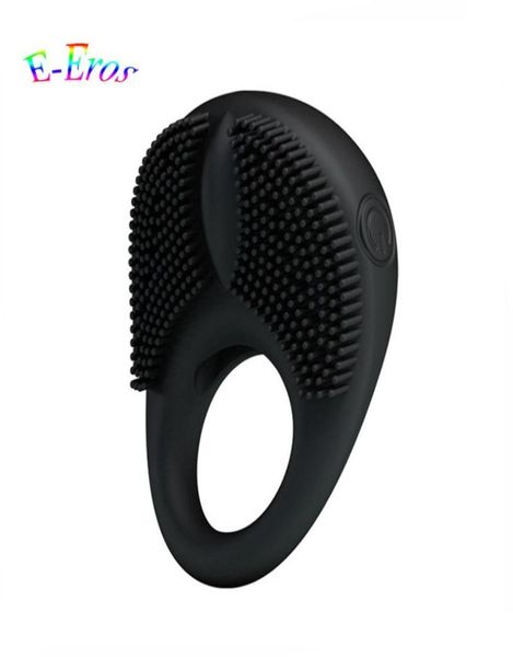 Pretty Love Men039s Silicone vibrant Bague de bite Temps de sénis durable Vibrateur pour les couples Stimulation clitoridienne orgasme sex T1029575