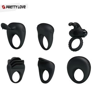 Pretty Love-Anillo Vibrador de silicona para pene, Anillo para pene, Anillo para pene Vibrador, juguetes sexys para hombres, parejas, juguete para adultos, Anillo Vibrador4588490