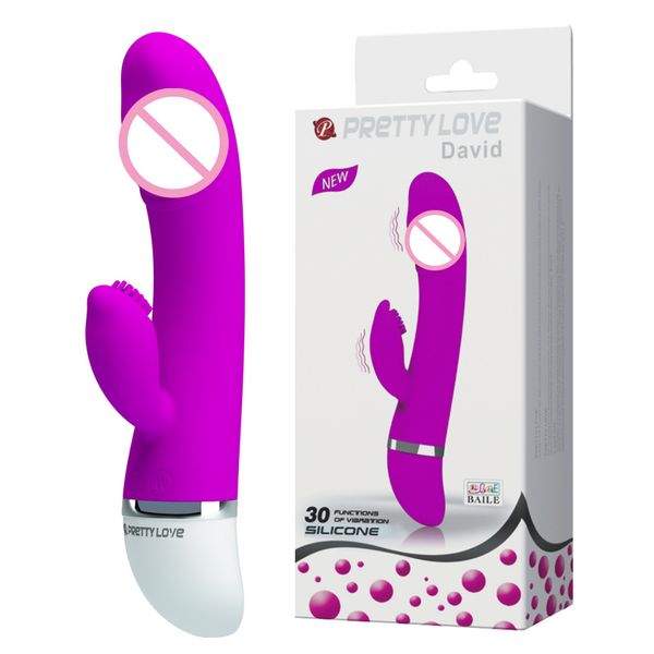Pretty Love Silicone Dildo Vibrator 30 Speed Rabbit G Spot Estimulador de clítoris Productos sexy Juguetes para parejas