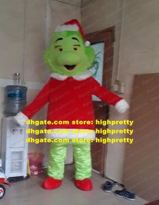 Mooi mascotte kostuum groen hoe de grinch stal Christmas Grinchs stripfiguur karakter mascotte gele ogen zz144