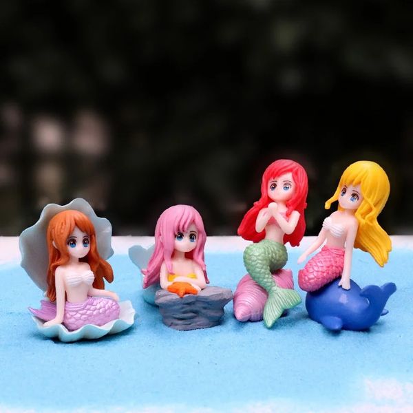 Figuras de Mermaid Pretty For Aquarium Kawaii Adornos de sirena artificial Handicrafías para el escritorio Decoración del acuario