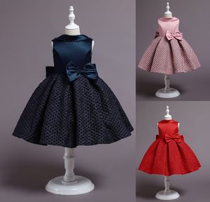 Jolies robes d'anniversaire/de fête pour filles, bleu marine, rose, rouge, bijoux, robes de concours de beauté, robes de demoiselle d'honneur, jupes de tous les jours, vêtements pour enfants, SZ 2-10 D402140