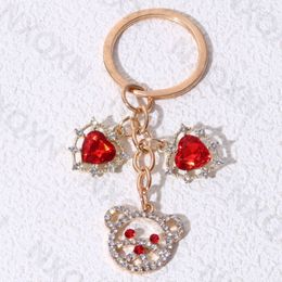 Jolie coeur rouge tête Keychain Love Animals Ring Key For Women Girl Friendship Gift Gift fait à la main