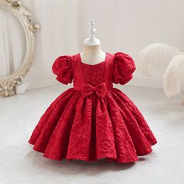 Mooi wit roze blauw wijn vierkante meisje's verjaardag/feestjurken meisje's optochtjurken bloemenmeisje jurken meisjes alledaagse rokken kinderkleding sz 2-10 d408287