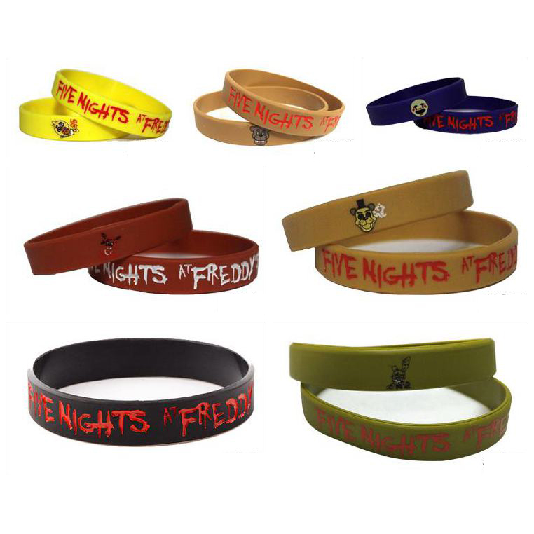 PrettyBaby 7PCS Fem nätter på Freddy's Silicone Armband Armband FNAF Figur Kid Leksaker för Halloween Jul PT0230 # DHL Freeship