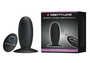 PrettyLove Remote Control Silicone Anal Vibrator Sex Toy pour adulte 100 Plug à bout d'étanchéité avec des produits sexuels de base d'aspiration 174204261895