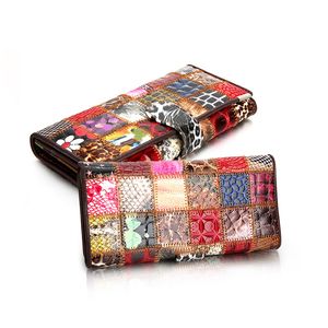 Mooi ledig lederen vrouwen portefeuilles patchwork haspunt pocket portemonnee vrouwelijke clutch bag geld clip slanke carteira cartera mujer y19052302