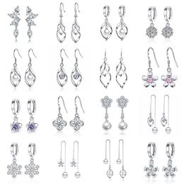 S925 Silver Hoop Cross Designer Stud -oorbellen Retro Vintage Wave Twist Crystal Luxe Pearl Sweet Flower Earring Ooorringen oorringen feestjuwelen