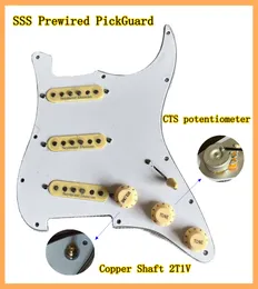 Voorbereide geladen SSS Pickguard Set Alnico v Seymour Duncan SSL1 pickups voor ST -stijl gitaar, CTS -potten