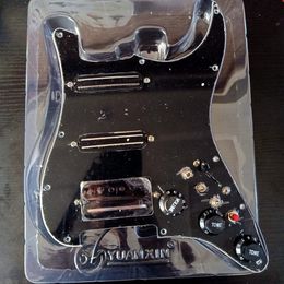 Harnais de câblage multifonction ST Pickguard jaune perle SSH Black Track, 3 micros Alnico à coupe unique, interrupteur à 7 voies