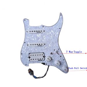 Pickup préwired PickGuard SSH White Wk Alnico Pickups Coil Split 7 Way Interrupteur multifonction du faisceau de câblage agréé