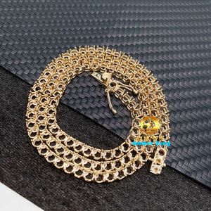 Collier chaîne de tennis en or massif 10 carats, 3 mm, sans pierre