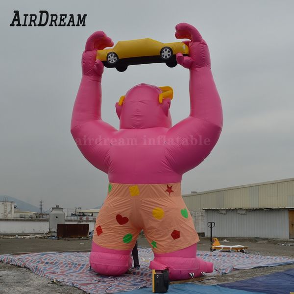 Prix 8mH 26.2ft haut gonflable gorille personnalisé énorme rose gorilles kingkong ballon pour voiture Advertising001