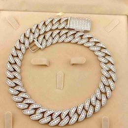 Prix Bling Jewelry Hip Hop Collier en argent 925 avec chaîne à maillons cubains en zircone Cz