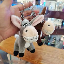 Prix de gros belle juste petit pendentif en fourrure d'âne en peluche animal porte-clés jouet suspendus ornements filles sac pendentif en peluche porte-clés