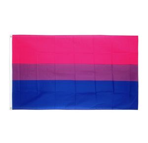 Pride Biseksuele Vlag 3x5 FT Pride Gay Banner 90x150cm Dubbel Gestikt Roze Blauw Polyester met Messing Ringetjes8131824