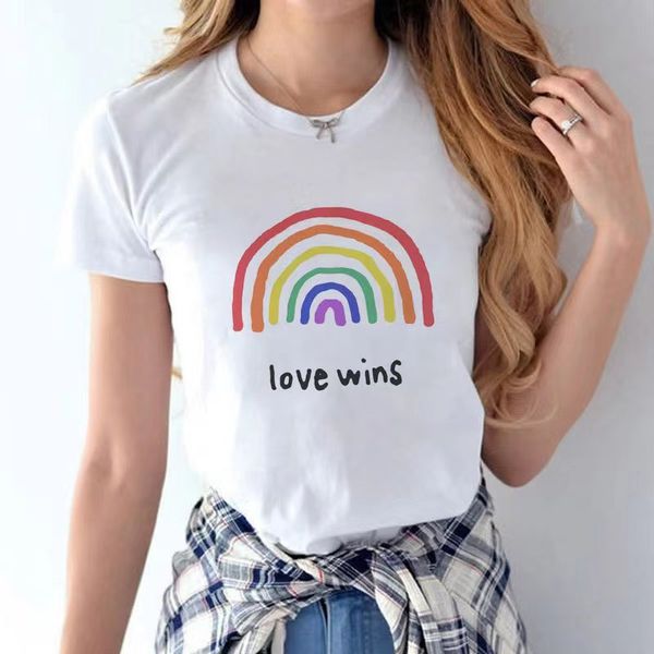 Pride Lgbt camiseta Gay Lesbian Rainbow Design Print Camisetas para hombres y mujeres Casual Summer Love is Love T-shirt Ropa Unisex Tamaño grande 4XL