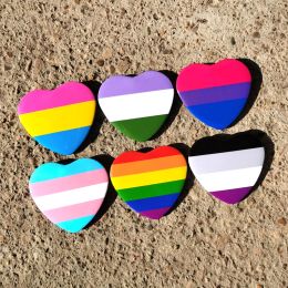 Pride Pin Heart Love Badge Rainbow Flag gay lesbien Bisexual transgenre Pansexuel Symbole asexual Rozet Brooch