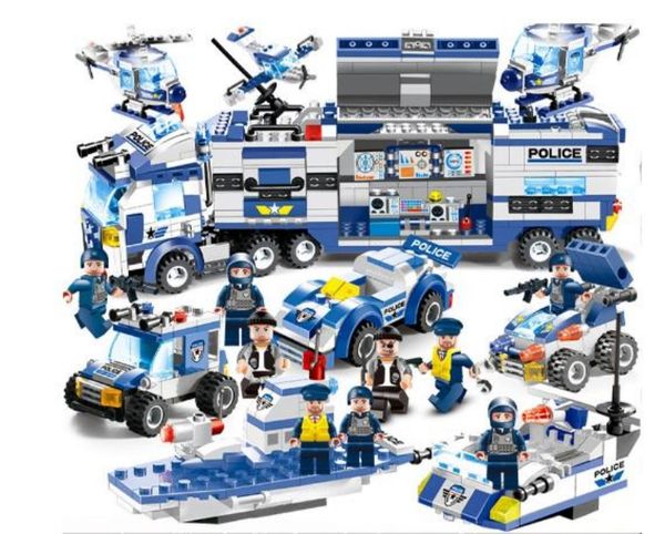 Fierté en gros en gros en brique personnalisée Lepin City 762pcs Technic Transformer Toy Model Build Kit Policeman Building Kids Toys Bloc de Noël