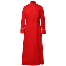 Costume de prêtre femmes église pasteur soutane thème Costume blanc noir choeur ministre Robe clergé chaire robe liturgique rapide Shipm277U