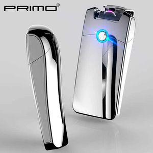 PRIMO Aanraakgevoelige elektrische boog USB-aansteker Buiten Winddicht Pulsplasma Vlamloos Digitaal Power Display Herencadeau