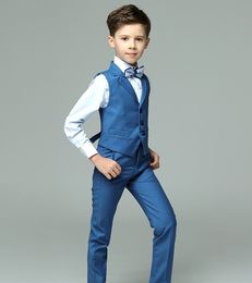 Prince Boys Wedding Suit Kids Vest Shirt Pants Bowtie 4 PCS Fotografie Pak kind Verjaardagsceremonie Kostuum Tiener School Set