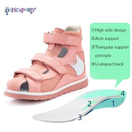 Prinpard kinderen sandalen voor meisjes prinses leer orthopedische schoenen roze zomer peuter kinderen corrigerende schoenen boogzorg 240517
