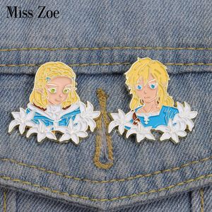 Prinses en Link Emaille Pins Custom Populaire Game Karakters Broches Revers Badges Cartoon Sieraden Cadeau voor Spelers