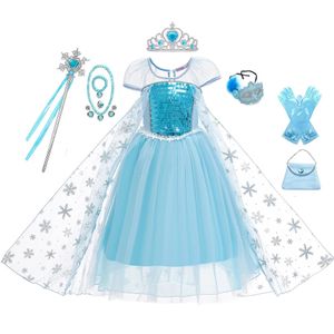 Costume de princesse fille robe Elsa enfants 2 3 4 5 6 7 8 9 10 ans 240116