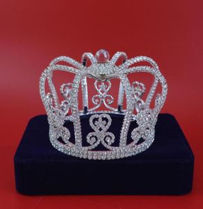 Prinsessenkronen Tiara's Koninklijke Keizerlijke Hoofdtooi Voor Vrouw Meisjes Bruids Bruiloft Haaraccessoires Kristallen Bol Zilver Mode-sieraden7717134