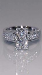 Princess Cut 06ct Lab Diamond Ring Real 925 STERLING Silver Engagement Bands de mariage pour femmes Bijoux de fête de création de mariée9539971