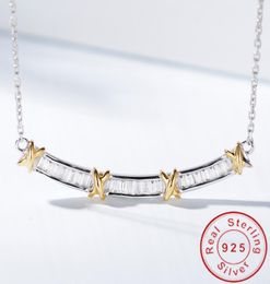 Princess Cut Diamond Cross Pendant Real 925 Silver Silver Long Party Pendants Collier pour femmes Bijoux Moisanite 4827008