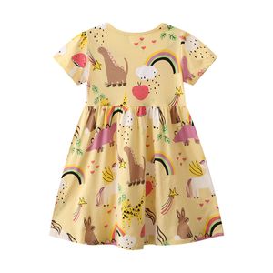 Prinses jurk rok katoen zomer vrouwelijke kinderkleding met korte mouwen