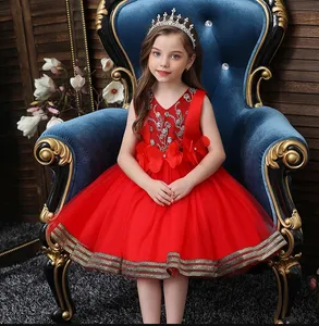 Princess Flower Girl Dress Summer Tutu bruiloft Verjaardagsfeestje Kinderjurken voor meisjes Kinder kostuum Tiener Prom Designs 2022 FS7802 B0711