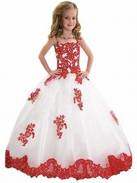 Prinses Bloem Meisje Jurken Applicaties Baljurk Mooi Meisje Prom Party Pageant Flower Girls Dress Ytz106