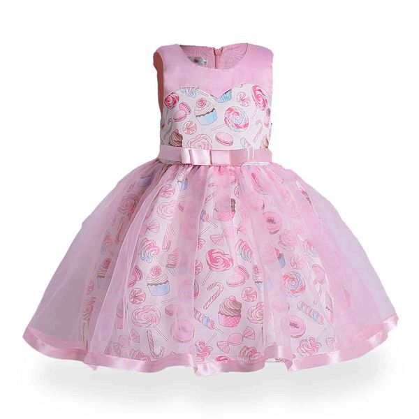 Princesse Filles Robe Rose D'anniversaire De Mariage Fête Bébé Robes Fantaisie Bonbons Cupcake Enfants Robes Crème Glacée Filles Robe Robes G1129