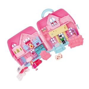 Boîte de rangement de maison de princesse, jouet en plastique, bricolage, Simulation de lumière, Mini moule, Kit de jouets, maisons de poupées pour enfants, 240305