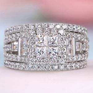 Princess Lab Diamond Finger Ring Sets wit goud gevulde feestjes trouwringen voor vrouwen mannen verloving sieraden paar cadeau