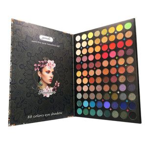 Prinses Blijvende Zachte Mat 88 Kleur De Schaduwen Make-up Glitter Eye Shadow Shimmer Pigmenten Palet van Shadows Cosmetica