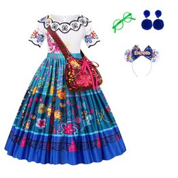 Prinses Mirabel Encanto -kostuum voor Halloween Kids Birthday Gift Party Cosplay Girls Dress L2405