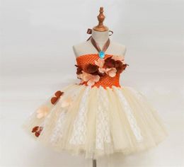 Princess Moana Tutu Robe pour filles Birthday Party Dress Up Lace Tulle Flower Girl Robe Kids Halloween Cosplay Costume T20062307p7641735